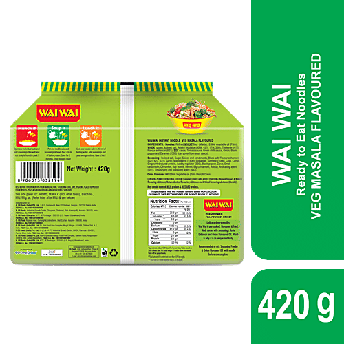 Buy Wai Wai Ready To Eat Noodles - Instant, Veg Masala Flavour Online ...