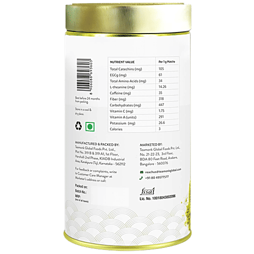 Teamonk Rena Japan Matcha Green Tea - Provides Glowing Skin & Boosts Immunity, 100 g Box 