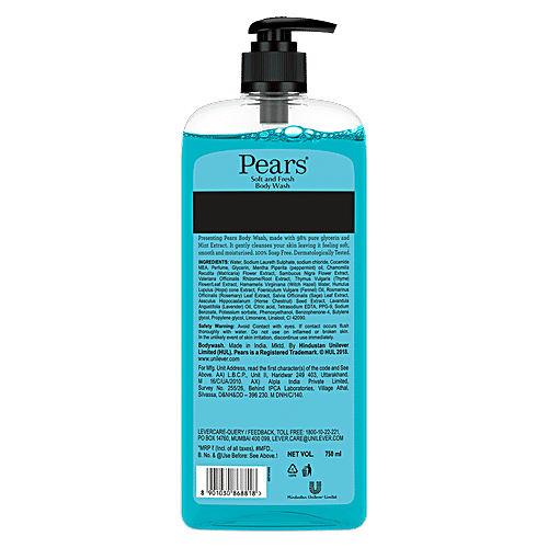 Buy Pears Soft & Fresh Shower Gel Glycerine, Mint Extract, Paraben