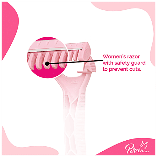 Paree Body Razor - With Safety Guards, Gentle On Skin, Flexible Handle, Multiuse, For Women, 5 pcs