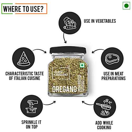 Chef Urbano Oregano - Italian Herbs, Rich In Anti-oxidants, Strengthens Immune System, 70 g  