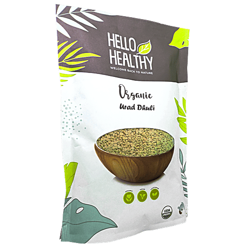 Hello Healthy Organic Urad Dhuli - Vegan, Rich In Proteins, Vitamin B, 500 g  