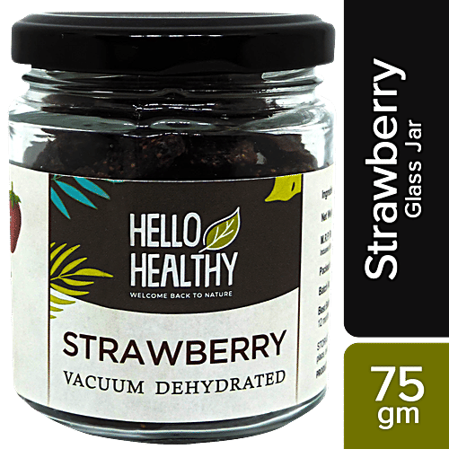 Hello Healthy Vacuum Dehydrated Strawberry - Rich In Antioxidants, 75 g  