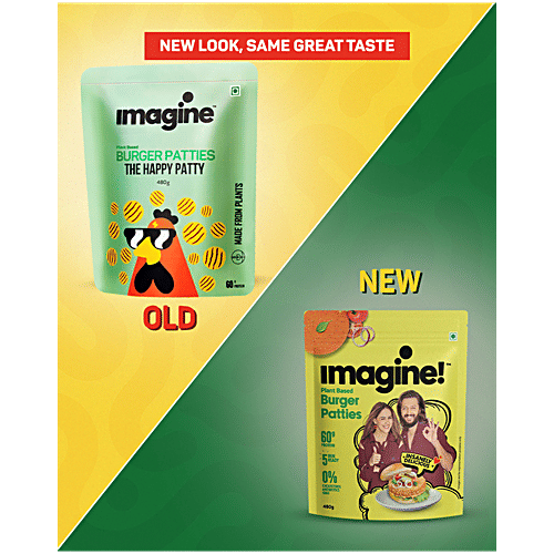 Imagine Meats Chicken Burger Patties - Plant Based, Vegan, 480 g  