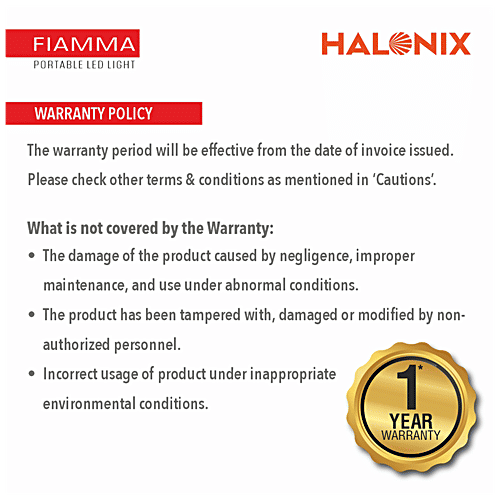 Halonix Fiamma Portable Rechargeable LED Emergency Light, 1 pc  