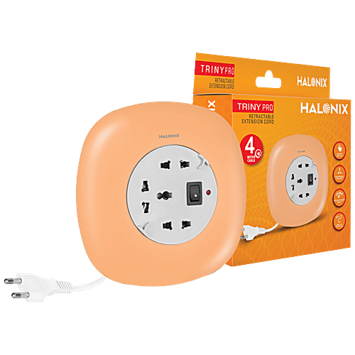 Halonix Triny Pro Extension Cord - Polycarbonate, 4 mtr, With LED Indicator, 1 pc