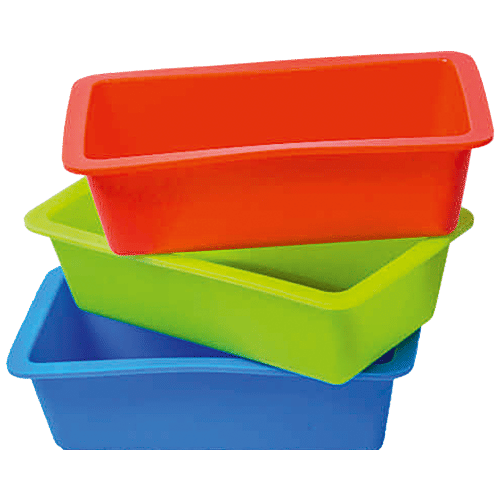 SPINE Silicone Muffin/Cake Mould - Mini, Rectangle, 6 pcs  