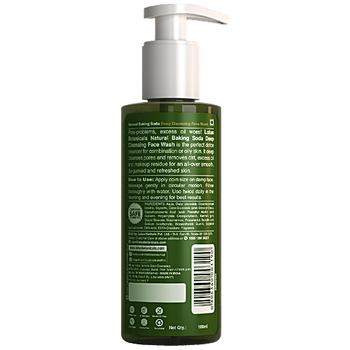 Lotus Botanicals Natural Baking Soda Deep Cleansing Face Wash - Deep Pore Cleanser, Helps Clear Acne, Pimples & Blackheads, 180 ml