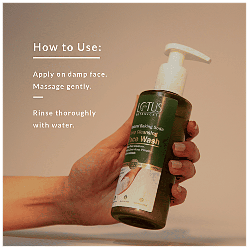 Lotus Botanicals Natural Baking Soda Deep Cleansing Face Wash - Deep Pore Cleanser, Helps Clear Acne, Pimples & Blackheads, 180 ml