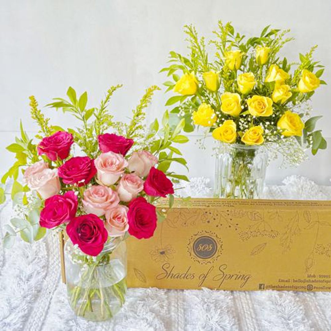 Shades of Spring Rosie Posie Flower Surprise Box - Pet Friendly, Without Vase, Farm Fresh, 1 Pc 