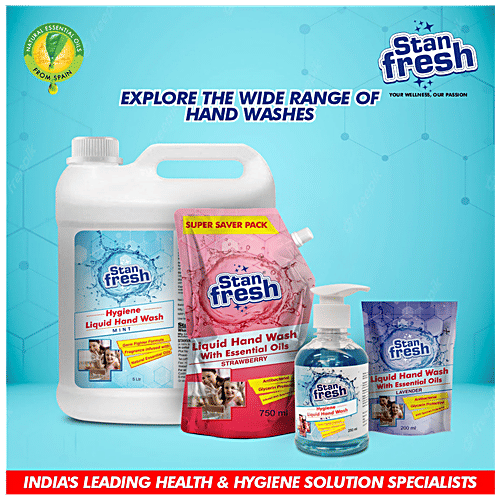 Stanfresh Hygiene Liquid Hand Wash With Natural Essential Oils - Germ Protection, Mint, 250 ml  