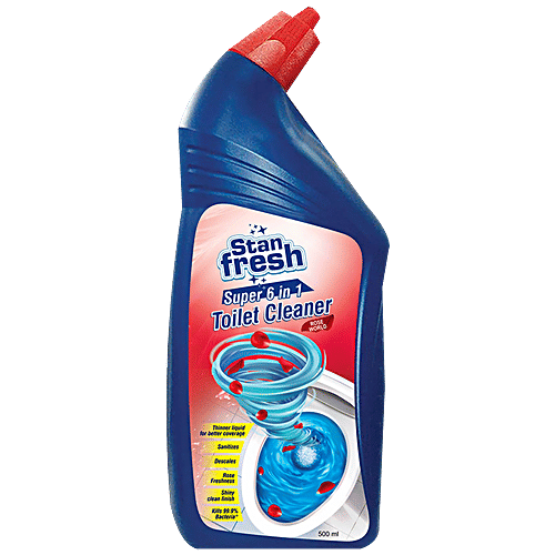 Stanfresh Toilet Cleaner - Rose, Removes Tough Stains, Limescale, Kills 99.9% Germs, 500 ml Pouch 
