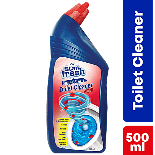 Stanfresh Toilet Cleaner - Rose, Removes Tough Stains, Limescale, Kills 99.9% Germs, 500 ml Pouch 