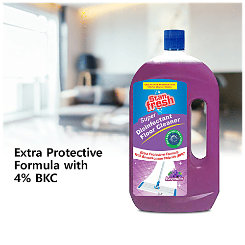 Stanfresh Super Disinfectant Floor Cleaner & Super 6 In 1 Toilet Cleaner - Lavender & Rose World, 2 pcs (1 L + 500 ml) 