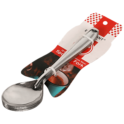 Elephant Baby Spoon - Durable, Easy To Use, Dishwasher Safe, Mirror Finished Surface, 6 pcs