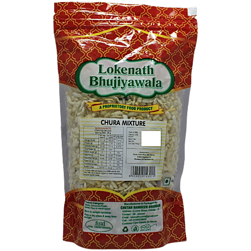 Lokenath Bhujiyawala Chura Mixture Namkeen - Traditional Teatime Snack, Flattened Rice & Peanuts, 160 g Pouch 