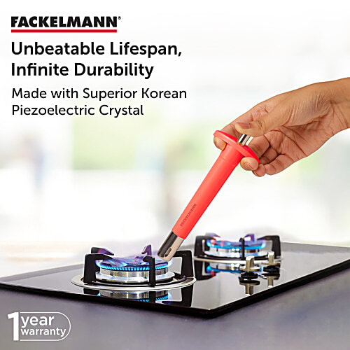 Fackelmann Gas Lighter - Red, 1 pc ABS or Acrylonitrile Butadiene Styrene, Rust-Resistant