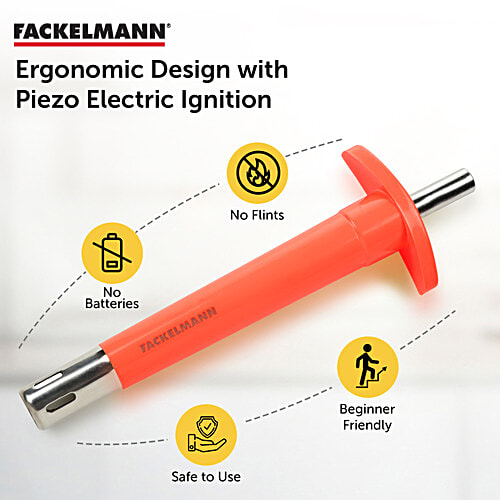 Fackelmann Gas Lighter - Red, 1 pc ABS or Acrylonitrile Butadiene Styrene, Rust-Resistant