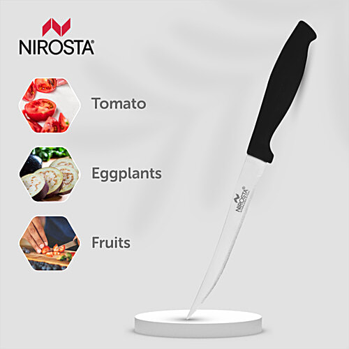 Fackelmann Nirosta Stainless Steel Fine Serration Tomato Knife | Uniform Slicing, 1 pc