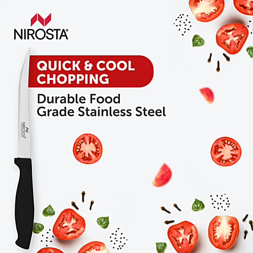 Fackelmann Nirosta Stainless Steel Fine Serration Tomato Knife | Uniform Slicing, 1 pc