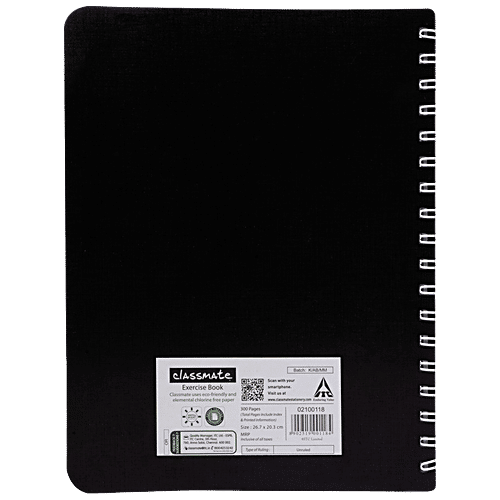 Buy Classmate Premium Spiral Notebook 6 Subjects, Unruled, 300 Pages, For School/Office Use