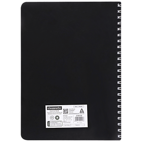 Classmate Pulse Notebook - Ruled, Single Line, Spiral Binding, A4, 250 Pages - 5 Subject, 1 pc  Premium Quality Paper
 Spiral Notebook for All Ages