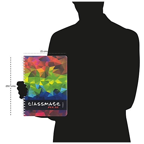 Classmate Pulse Notebook - Ruled, Single Line, Spiral Binding, A4, 250 Pages - 5 Subject, 1 pc  Premium Quality Paper
 Spiral Notebook for All Ages