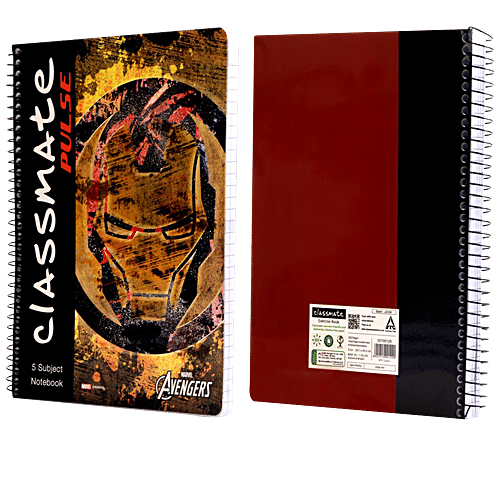 Buy Classmate 5 Subject Spiral Notebook Single Line, 250 Pages, For