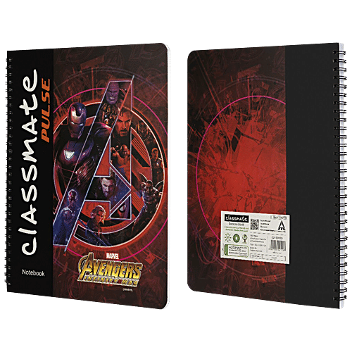 Classmate Pulse Notebook - Unruled, Spiral Binding, 26.7 X 20.3 cm, 160 Pages, 1 pc  Spiral Binding
 Elemental Chlorine Free Paper
 Unruled