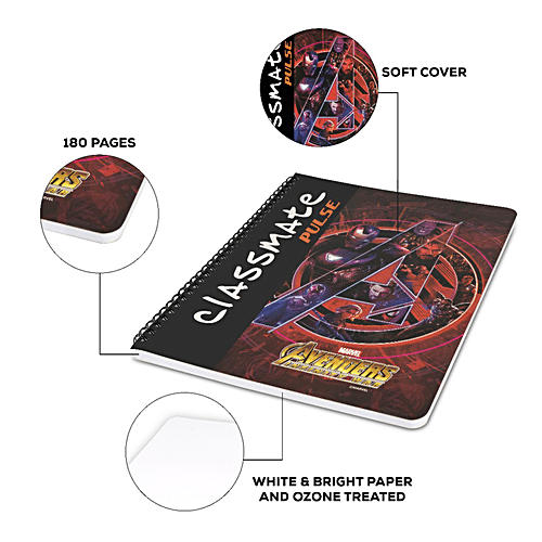 Classmate Ruled Single Line 180 Pages Spiral Binding Pulse Notebook, 1 pc Spiral Binding
Elemental Chlorine Free Paper
Unruled