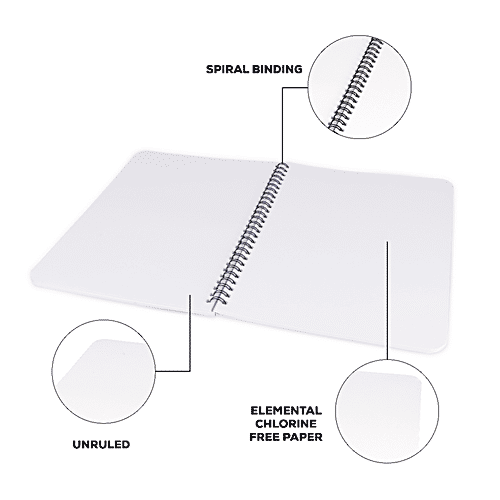 Buy Classmate Pulse Notebook Unruled, 240 mm x 180 mm, Spiral Binding