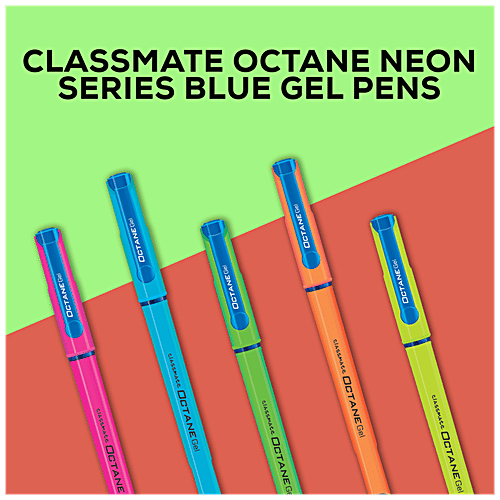 Buy Classmate Octane Gel Pen Neon Series, Blue, Smudge Free & Smooth