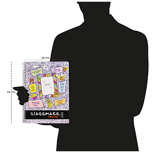 Classmate Pulse Notebook - Ruled, Single Line, 240 mm x 180 mm, Spiral Binding, 302 pages, 1 pc  Happy Girls
 Selfie Holder
 Soft Cover