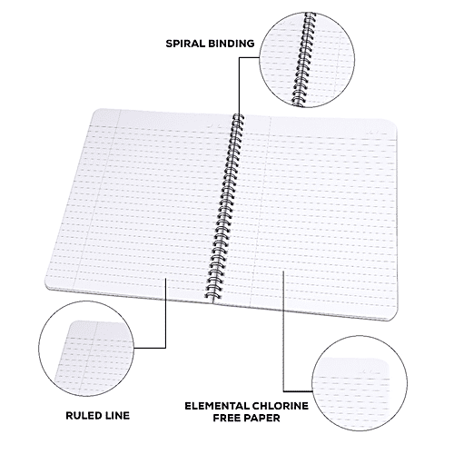 Buy Classmate Pulse Notebook Ruled, Single Line, Spiral Binding, 267 mm x 203 mm, 160 Pages