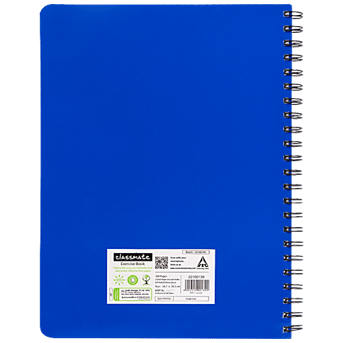 Classmate Notebook - Ruled, Single Line, 203 mm x 267 mm, Spiral Binding, 302 Pages, 1 pc  Premium Quality
 Convenient for Recording