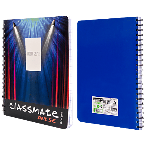 Buy Classmate 6 Subject Spiral Selfie Notebook Single Line, 300 Pages