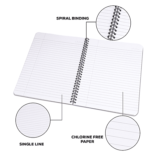 Classmate Notebook - Ruled, Single Line, 203 mm x 267 mm, Spiral Binding, 302 Pages, 1 pc  Premium Quality
 Convenient for Recording
