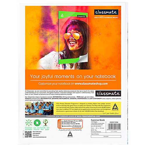 Classmate 3D Craft Notebooks - Unruled, 240 mm x 180 mm, 172 Pages, 4 pcs  