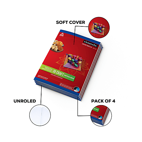 Classmate 3D Craft Notebooks - Unruled, 240 mm x 180 mm, 172 Pages, 4 pcs  
