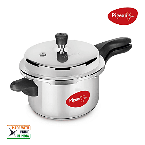 Pigeon by Stovekraft Stainless Steel Pressure Cooker - With Induction Base, Outer Lid, Silver, 5 L  