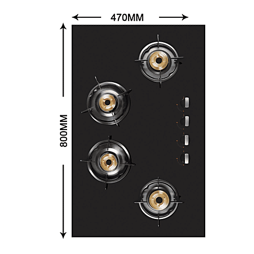 Buy Pigeon by Stovekraft Infinity 4 Burner Gas Stove, Cooktop With