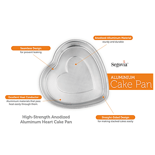 Segovia Aluminium Heart Shaped Cake Mould Set - Microwave, Oven & Cooker Safe, 3 pcs  