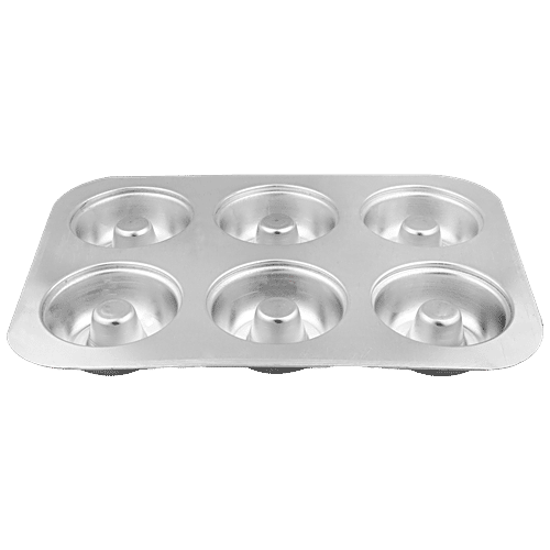 Segovia Aluminium Donut Tray - With 6 Cavities, Microwave, Oven & Cooker Safe, For Baking, 1 pc  