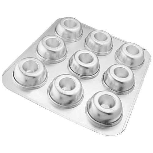 Segovia Aluminium Donut Tray - With 9 Cavities, Microwave, Oven & Cooker Safe, For Baking, 1 pc  