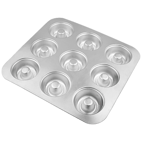 Segovia Aluminium Donut Tray - With 9 Cavities, Microwave, Oven & Cooker Safe, For Baking, 1 pc  