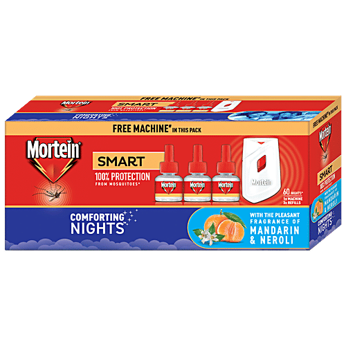 Mortein Insta5 Mosquito Repellent, Combo Pack, 4 pcs (Machine + 3 Refills x 45ml)