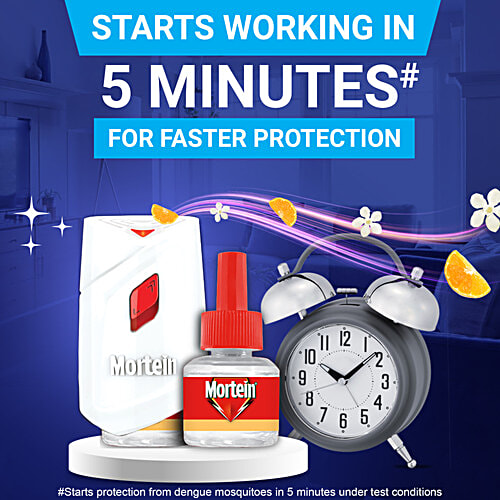 Mortein Insta5 Mosquito Repellent, Combo Pack, 4 pcs (Machine + 3 Refills x 45ml)