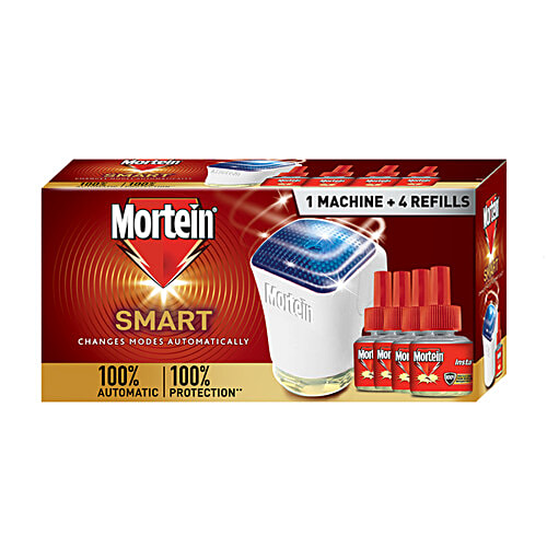 Mortein SMART Mosquito Repellent, Combo Pack, 5 pcs (Machine + 4 Refills x 45ml) 