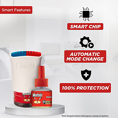 Mortein SMART Mosquito Repellent, Combo Pack, 5 pcs (Machine + 4 Refills x 45ml) 