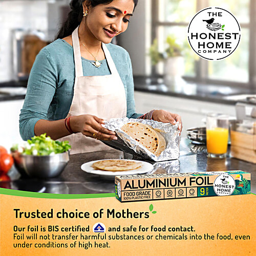 The Honest Home Company Aluminium Foil - For Baking, Roasting, Wrapping, 9 m, 160 g  